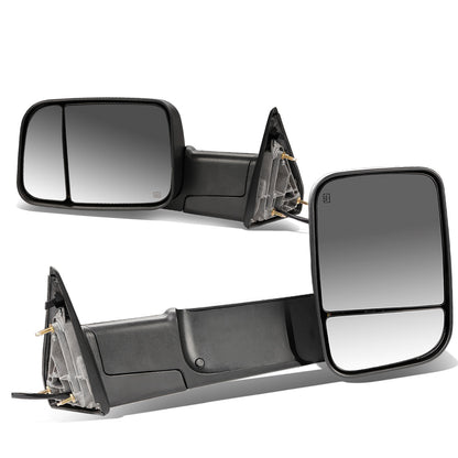 RETROVISORES EXTENDIBLES TOWING MIRROR - 09-16 DODGE RAM 1500 / 10-16 DODGE RAM 2500, 3500, 4500, 5500 - PAIR - POWERED W/ HEATED - BLACK