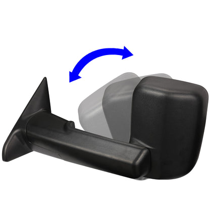 RETROVISORES EXTENDIBLES TOWING MIRROR - 09-16 DODGE RAM 1500 / 10-16 DODGE RAM 2500, 3500, 4500, 5500 - PAIR - POWERED W/ HEATED - BLACK