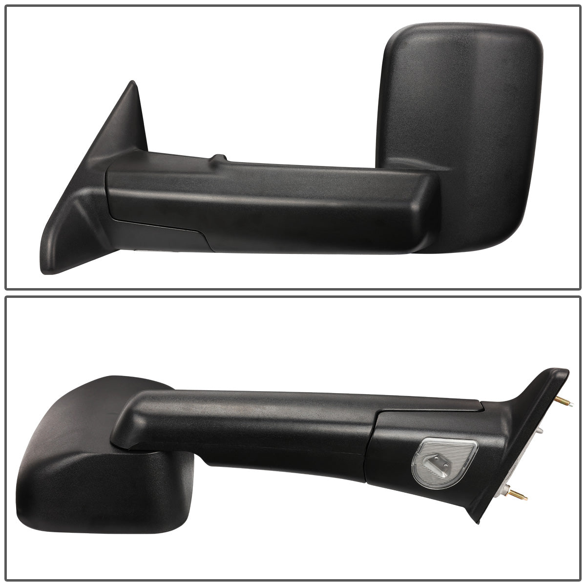 RETROVISORES EXTENDIBLES TOWING MIRROR - 09-16 DODGE RAM 1500 / 10-16 DODGE RAM 2500, 3500, 4500, 5500 - PAIR - POWERED W/ HEATED - BLACK