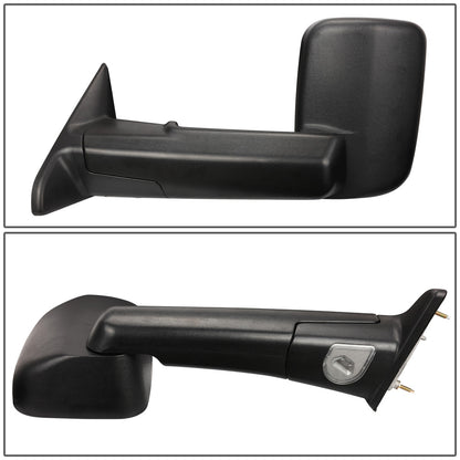 RETROVISORES EXTENDIBLES TOWING MIRROR - 09-16 DODGE RAM 1500 / 10-16 DODGE RAM 2500, 3500, 4500, 5500 - PAIR - POWERED W/ HEATED - BLACK