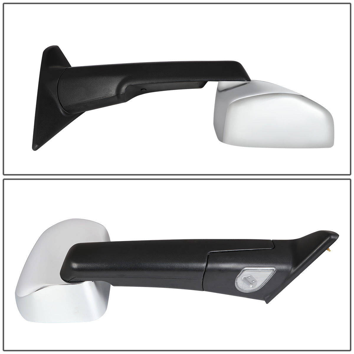 RETROVISORES EXTENDIBLES TOWING MIRROR - 09-16 DODGE RAM 1500 / 10-16 DODGE RAM 2500, 3500, 4500, 5500 - PAIR - POWERED, W/ HEATED - CHROME