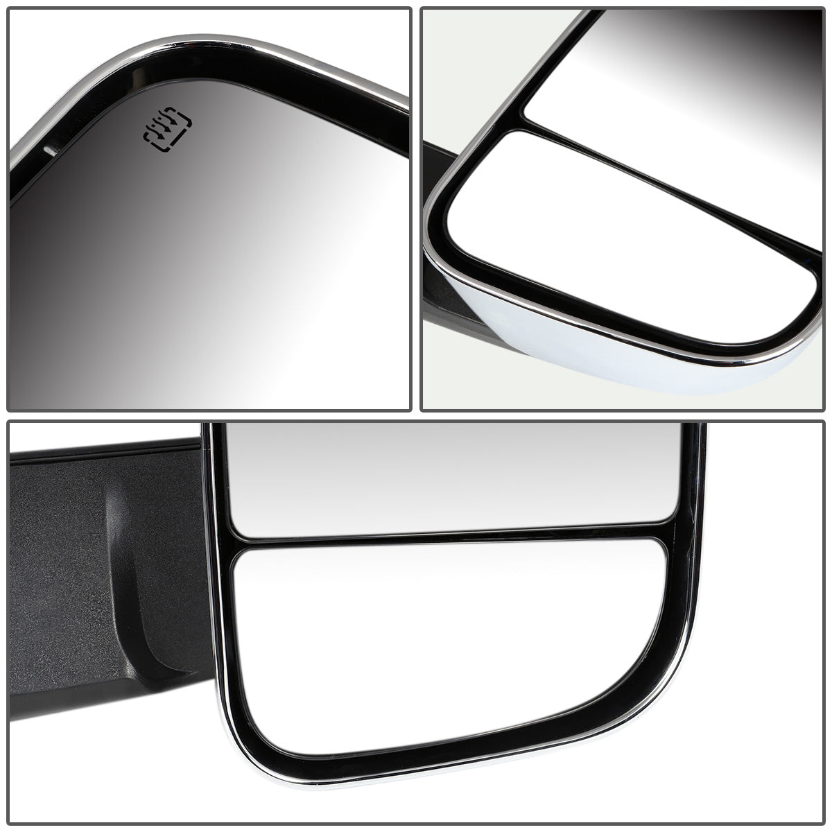 RETROVISORES EXTENDIBLES TOWING MIRROR - 09-16 DODGE RAM 1500 / 10-16 DODGE RAM 2500, 3500, 4500, 5500 - PAIR - POWERED, W/ HEATED - CHROME