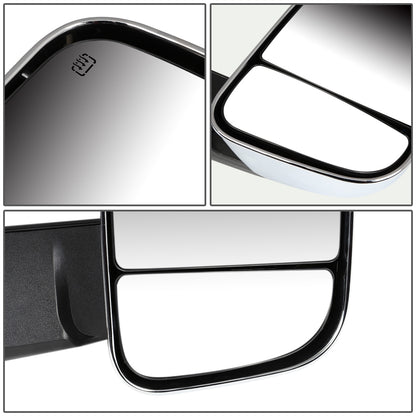 RETROVISORES EXTENDIBLES TOWING MIRROR - 09-16 DODGE RAM 1500 / 10-16 DODGE RAM 2500, 3500, 4500, 5500 - PAIR - POWERED, W/ HEATED - CHROME