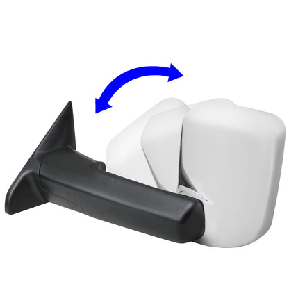 RETROVISORES EXTENDIBLES TOWING MIRROR - 09-16 DODGE RAM 1500 / 10-16 DODGE RAM 2500, 3500, 4500, 5500 - PAIR - MANUAL, W/ O HEATED W/ PUDDLE LIGHT - CHROME