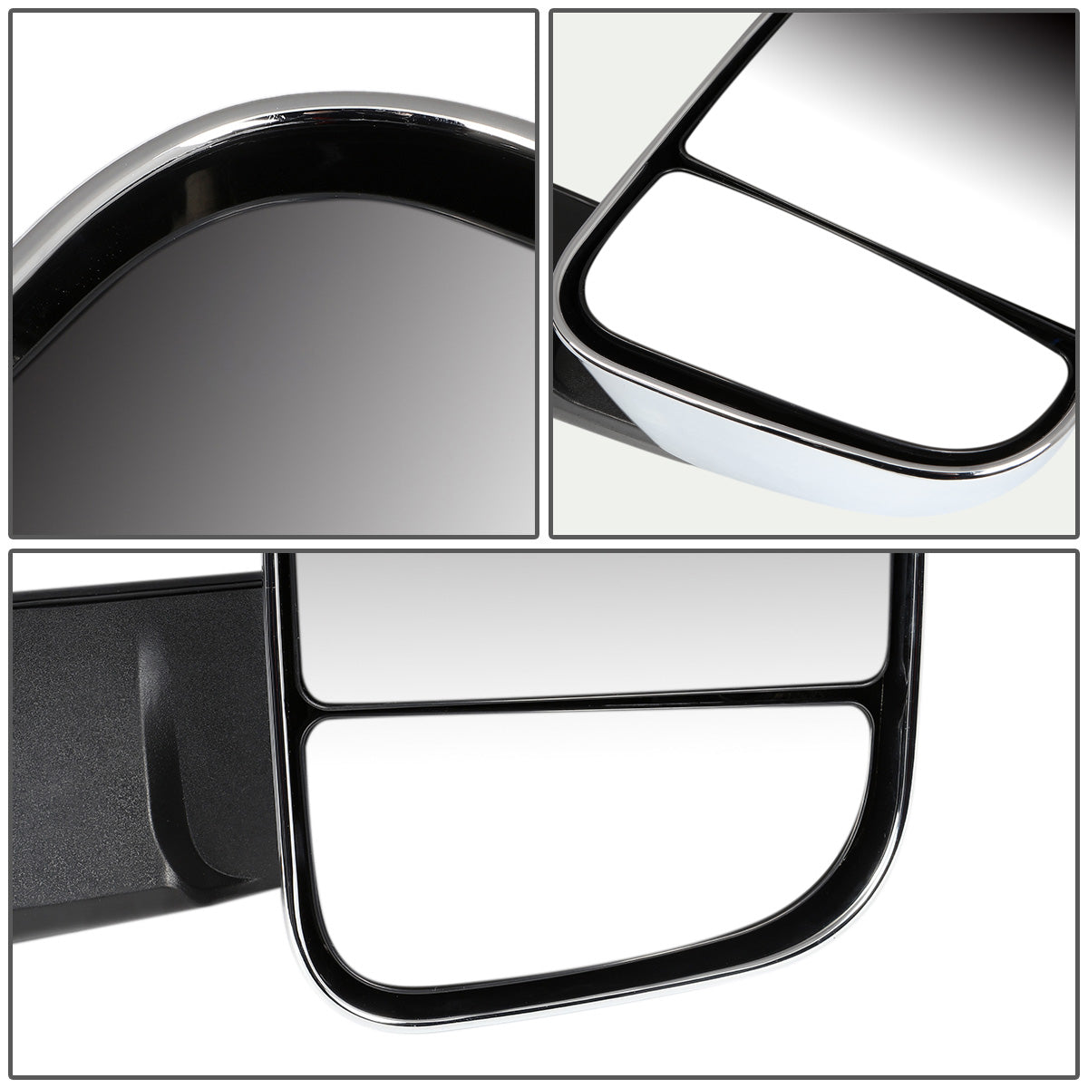 RETROVISORES EXTENDIBLES TOWING MIRROR - 09-16 DODGE RAM 1500 / 10-16 DODGE RAM 2500, 3500, 4500, 5500 - PAIR - MANUAL, W/ O HEATED W/ PUDDLE LIGHT - CHROME