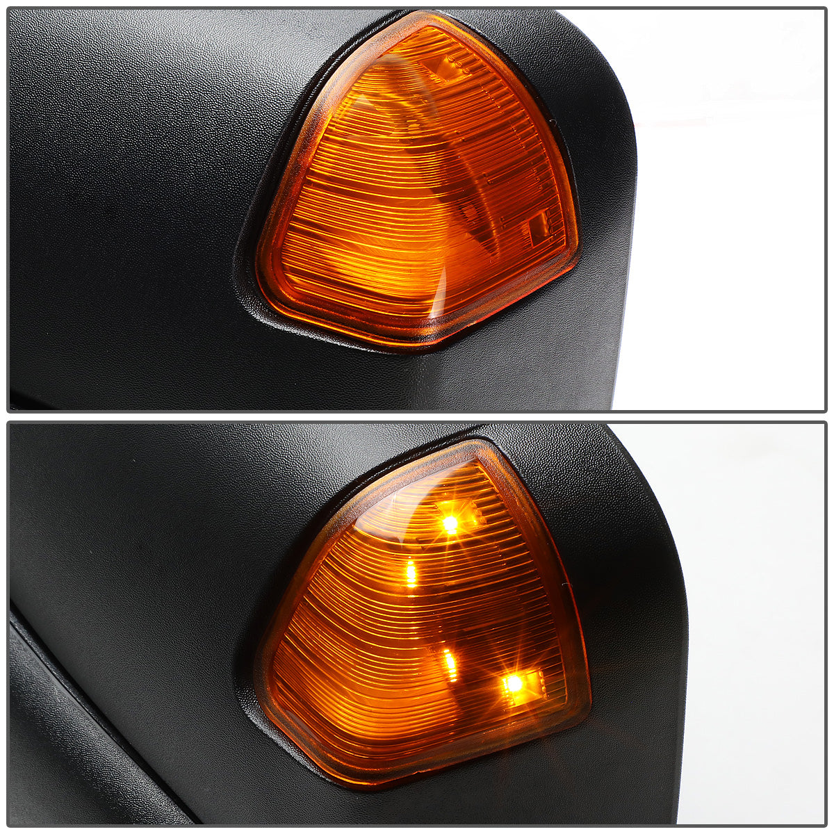 RETROVISORES EXTENDIBLES TOWING MIRROR - 09-16 DODGE RAM 1500 / 10-16 RAM 2500, 3500, 4500, 5500 - PAIR - POWERED, W/ HEATED - LED AMBER SIGNAL - BLACK