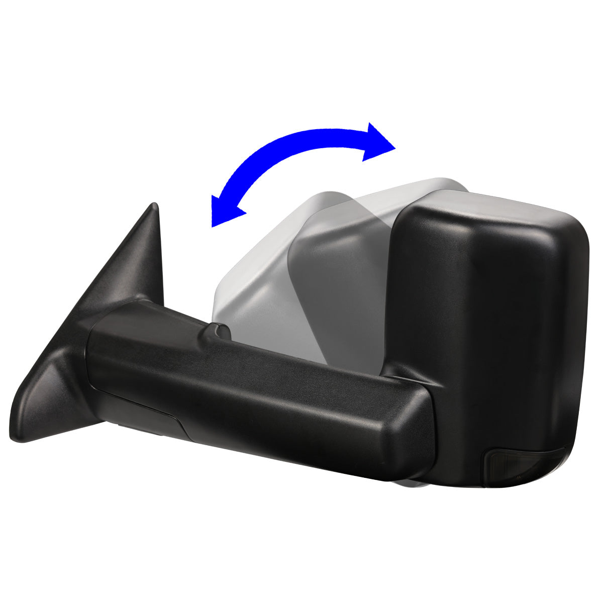 RETROVISORES EXTENDIBLES TOWING MIRROR - 09-16 DODGE RAM 1500 / 10-16 RAM 2500, 3500, 4500, 5500 - PAIR - POWERED, W/ HEATED - LED SMOKE SIGNAL - BLACK