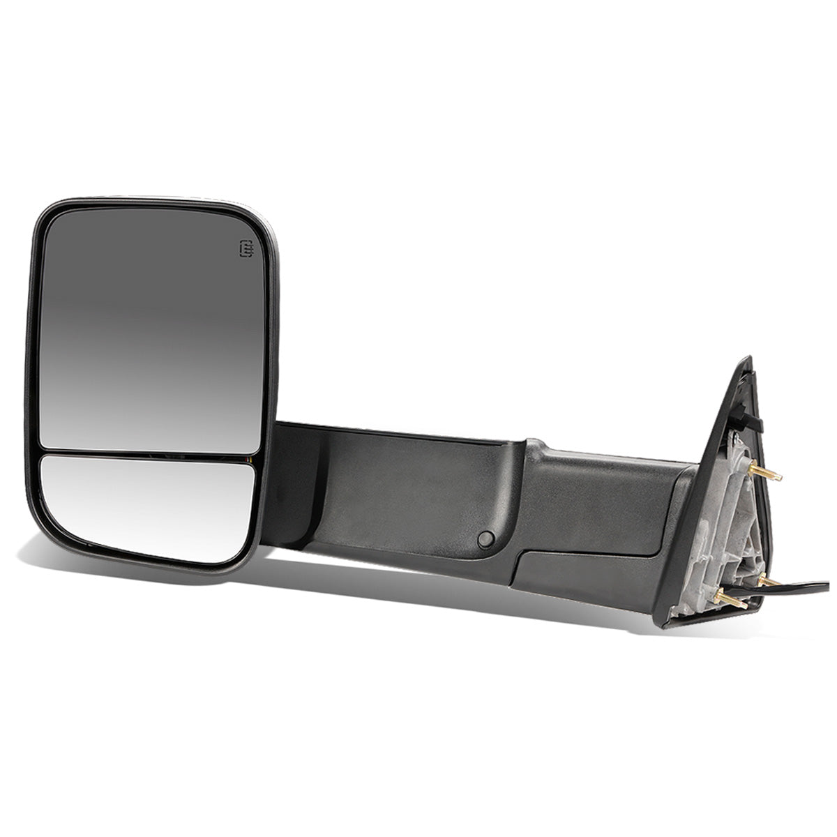 RETROVISORES EXTENDIBLES TOWING MIRROR - 09-16 DODGE RAM 1500 / 10-16 RAM 2500, 3500, 4500, 5500 - LEFT - POWERED, W/ HEATED - LED SMOKE SIGNAL - BLACK