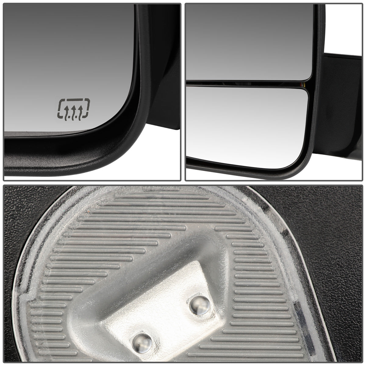 RETROVISORES EXTENDIBLES TOWING MIRROR - 09-16 DODGE RAM 1500 / 10-16 RAM 2500, 3500, 4500, 5500 - LEFT - POWERED, W/ HEATED - LED SMOKE SIGNAL - BLACK