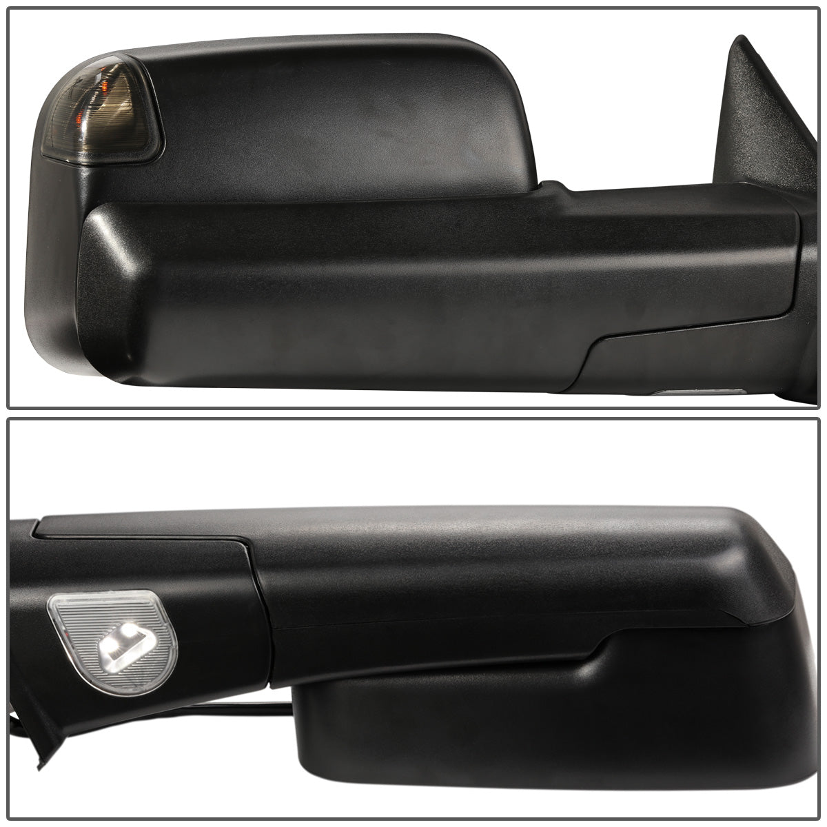 RETROVISORES EXTENDIBLES TOWING MIRROR - 09-16 DODGE RAM 1500 / 10-16 RAM 2500, 3500, 4500, 5500 - RIGHT - POWERED, W/ HEATED - LED SMOKE SIGNAL - BLACK