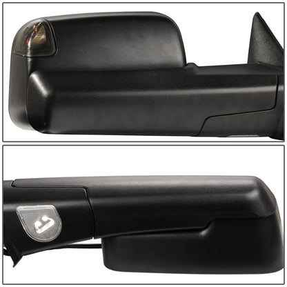 RETROVISORES EXTENDIBLES TOWING MIRROR - 09-16 DODGE RAM 1500 / 10-16 RAM 2500, 3500, 4500, 5500 - RIGHT - POWERED, W/ HEATED - LED SMOKE SIGNAL - BLACK