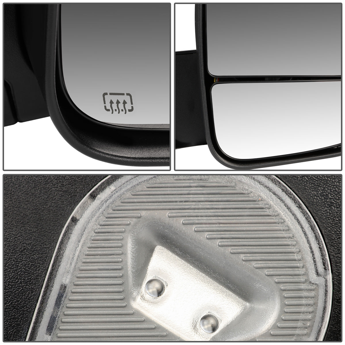 RETROVISORES EXTENDIBLES TOWING MIRROR - 09-16 DODGE RAM 1500 / 10-16 RAM 2500, 3500, 4500, 5500 - RIGHT - POWERED, W/ HEATED - LED SMOKE SIGNAL - BLACK