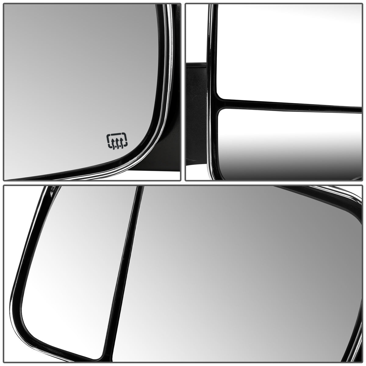 RETROVISORES EXTENDIBLES TOWING MIRROR - 09-16 DODGE RAM 1500 / 10-16 RAM 2500, 3500, 4500, 5500 - PAIR - POWERED W/ HEATED W/ PUDDLE LIGHT - LED AMBER SIGNAL - CHROME