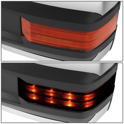 RETROVISORES EXTENDIBLES TOWING MIRROR - 03-06 CHEVY SILVERADO, GMC SIERRA, CHEVY TAHOE, CHEVY SUBURBAN, GMC YUKON, CADILLAC ESCALADE, CHEVY AVALANCHE / 2007 CHEVY SILVERADO CLASSIC, GMC SIERRA CLASSIC - PAIR - MANUAL W/O HEATED - AMBER SIGNAL - CHROME
