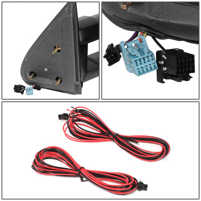 RETROVISORES EXTENDIBLES TOWING MIRROR - 03-06 CHEVY SILVERADO, GMC SIERRA, CHEVY TAHOE, CHEVY SUBURBAN, GMC YUKON, CADILLAC ESCALADE, CHEVY AVALANCHE / 2007 CHEVY SILVERADO CLASSIC, GMC SIERRA CLASSIC - PAIR - POWERED W/ HEATED - LED SMOKE SIGNAL - BLACK