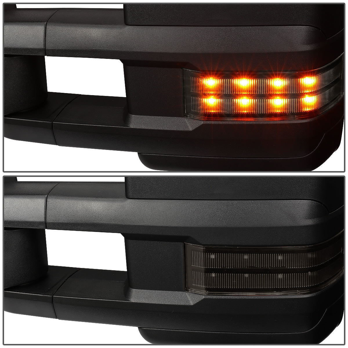 RETROVISORES EXTENDIBLES TOWING MIRROR - 03-06 CHEVY SILVERADO, GMC SIERRA, CHEVY TAHOE, CHEVY SUBURBAN, GMC YUKON, CADILLAC ESCALADE, CHEVY AVALANCHE / 2007 CHEVY SILVERADO CLASSIC, GMC SIERRA CLASSIC - LEFT - POWERED W/ HEATED - LED SMOKE SIGNAL - BLACK