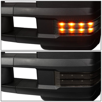 RETROVISORES EXTENDIBLES TOWING MIRROR - 03-06 CHEVY SILVERADO, GMC SIERRA, CHEVY TAHOE, CHEVY SUBURBAN, GMC YUKON, CADILLAC ESCALADE, CHEVY AVALANCHE / 2007 CHEVY SILVERADO CLASSIC, GMC SIERRA CLASSIC - LEFT - POWERED W/ HEATED - LED SMOKE SIGNAL - BLACK