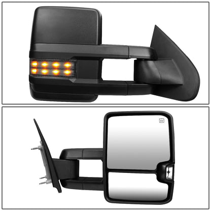 RETROVISORES EXTENDIBLES TOWING MIRROR - 03-06 CHEVY SILVERADO, GMC SIERRA, CHEVY TAHOE, CHEVY SUBURBAN, GMC YUKON, CADILLAC ESCALADE, CHEVY AVALANCHE / 2007 CHEVY SILVERADO CLASSIC, GMC SIERRA CLASSIC - RIGHT - POWERED W/ HEATED - LED SMOKE SIGNAL -