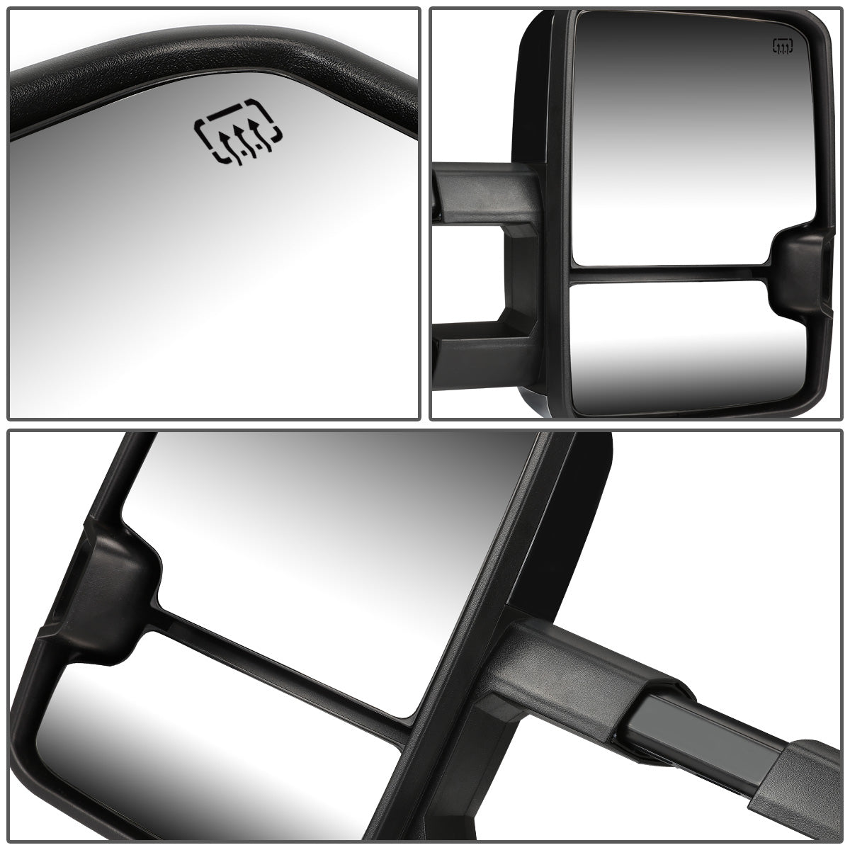 RETROVISORES EXTENDIBLES TOWING MIRROR - 03-06 CHEVY SILVERADO, GMC SIERRA, CHEVY TAHOE, CHEVY SUBURBAN, GMC YUKON, CADILLAC ESCALADE, CHEVY AVALANCHE / 2007 CHEVY SILVERADO CLASSIC, GMC SIERRA CLASSIC - PAIR - POWERED W/ HEATED - LED AMBER SIGNAL -