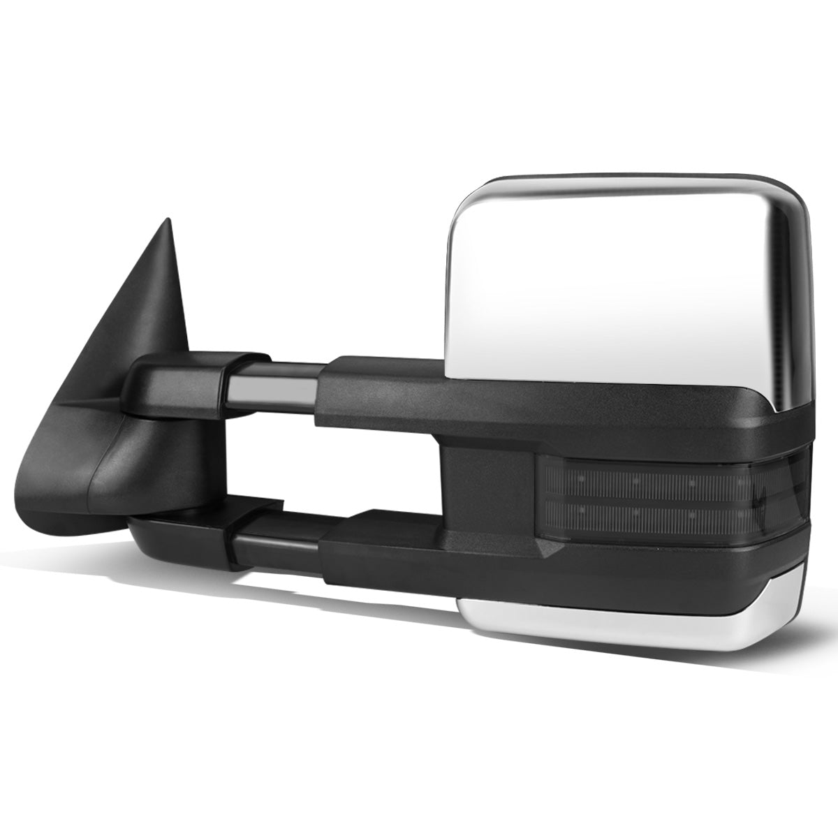RETROVISORES EXTENDIBLES TOWING MIRROR - 03-06 CHEVY SILVERADO, GMC SIERRA, CHEVY TAHOE, CHEVY SUBURBAN, GMC YUKON, CADILLAC ESCALADE, CHEVY AVALANCHE / 2007 CHEVY SILVERADO CLASSIC, GMC SIERRA CLASSIC - LEFT - POWERED W/ HEATED - LED SMOKE SIGNAL -