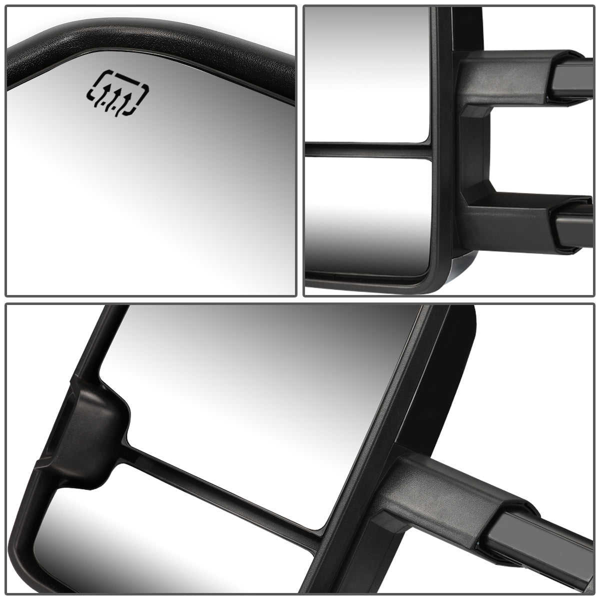 RETROVISORES EXTENDIBLES TOWING MIRROR - 03-06 CHEVY SILVERADO, GMC SIERRA, CHEVY TAHOE, CHEVY SUBURBAN, GMC YUKON, CADILLAC ESCALADE, CHEVY AVALANCHE / 2007 CHEVY SILVERADO CLASSIC, GMC SIERRA CLASSIC - LEFT - POWERED W/ HEATED - LED SMOKE SIGNAL -