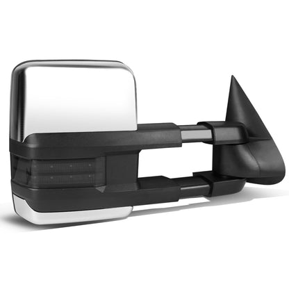 RETROVISORES EXTENDIBLES TOWING MIRROR - 03-06 CHEVY SILVERADO, GMC SIERRA, CHEVY TAHOE, CHEVY SUBURBAN, GMC YUKON, CADILLAC ESCALADE, CHEVY AVALANCHE / 2007 CHEVY SILVERADO CLASSIC, GMC SIERRA CLASSIC - RIGHT - POWERED W/ HEATED - LED SMOKE SIGNAL -