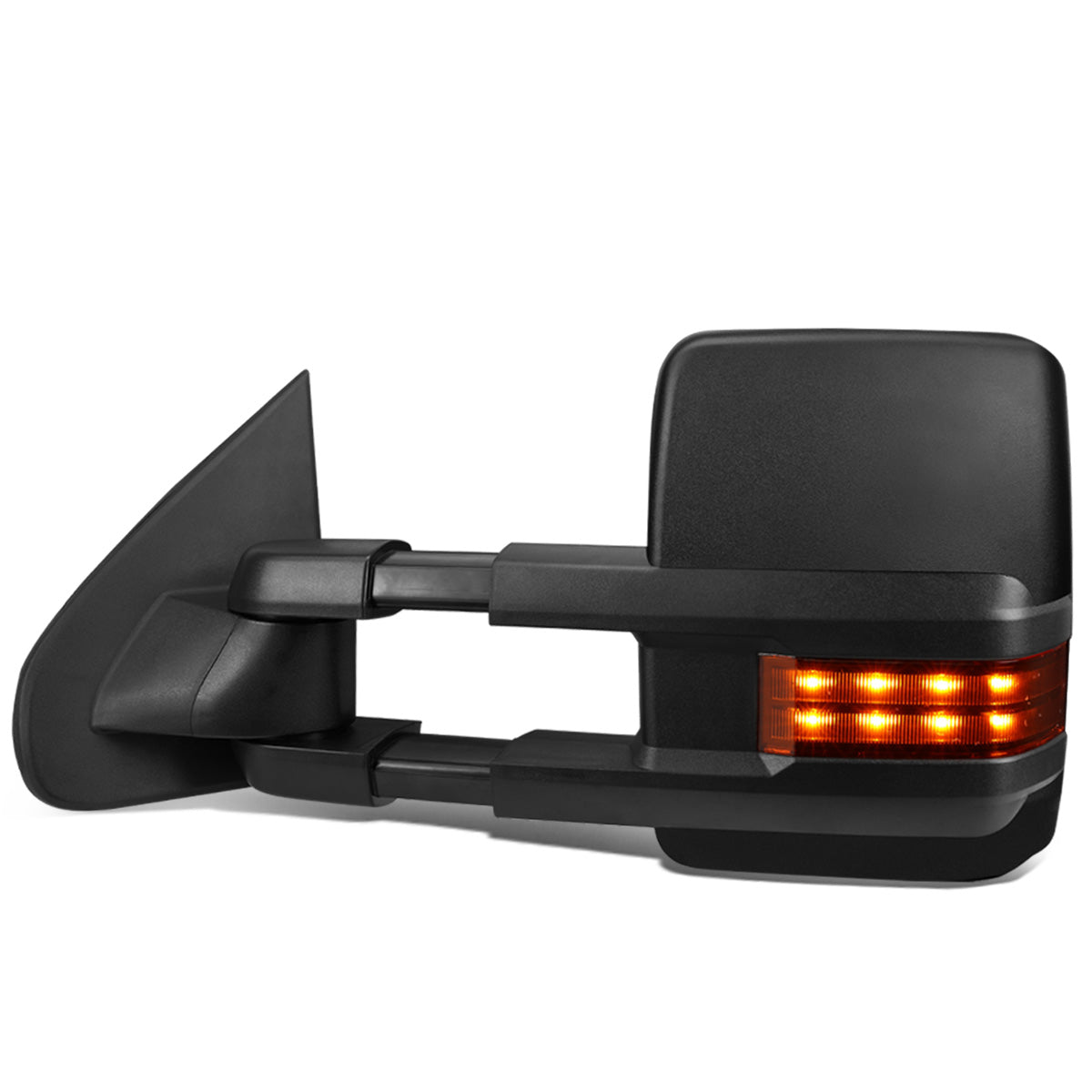RETROVISORES EXTENDIBLES TOWING MIRROR - 14-17 CHEVY SILVERADO, GMC SIERRA 1500 / 15-17 CHEVY SILVERADO, GMC SIERRA 2500, 3500 - LEFT - POWERED W/ HEATED - LED SMOKE SIGNAL - BLACK
