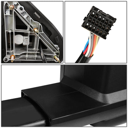 RETROVISORES EXTENDIBLES TOWING MIRROR - 14-17 CHEVY SILVERADO, GMC SIERRA 1500 / 15-17 CHEVY SILVERADO, GMC SIERRA 2500, 3500 - LEFT - POWERED W/ HEATED - LED SMOKE SIGNAL - BLACK