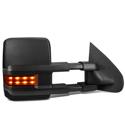 RETROVISORES EXTENDIBLES TOWING MIRROR - 14-17 CHEVY SILVERADO, GMC SIERRA 1500 / 15-17 CHEVY SILVERADO, GMC SIERRA 2500, 3500 - RIGHT - POWERED W/ HEATED - LED SMOKE SIGNAL - BLACK