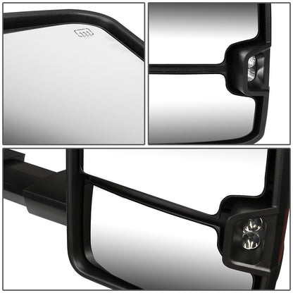 RETROVISORES EXTENDIBLES TOWING MIRROR - 14-17 CHEVY SILVERADO, GMC SIERRA 1500 / 15-17 CHEVY SILVERADO, GMC SIERRA 2500, 3500 - RIGHT - POWERED W/ HEATED - LED SMOKE SIGNAL - BLACK