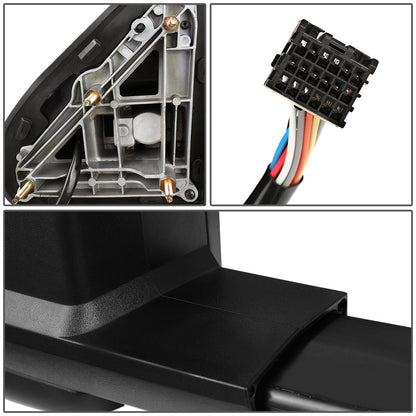 RETROVISORES EXTENDIBLES TOWING MIRROR - 14-17 CHEVY SILVERADO, GMC SIERRA 1500 / 15-17 CHEVY SILVERADO, GMC SIERRA 2500, 3500 - RIGHT - POWERED W/ HEATED - LED SMOKE SIGNAL - BLACK