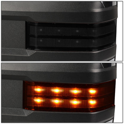 RETROVISORES EXTENDIBLES TOWING MIRROR - 14-ON CHEVY SILVERADO, GMC SIERRA 1500 / 15-17 CHEVY SILVERADO 2500, 3500, GMC SIERRA 2500, 3500 - PAIR - POWERED W/ HEATED - SMOKE SIGNAL - CHROME