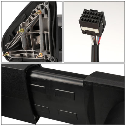 RETROVISORES EXTENDIBLES TOWING MIRROR - 14-ON CHEVY SILVERADO, GMC SIERRA 1500 / 15-17 CHEVY SILVERADO 2500, 3500, GMC SIERRA 2500, 3500 - PAIR - POWERED W/ HEATED - SMOKE SIGNAL - CHROME