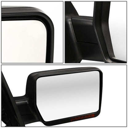 RETROVISORES EXTENDIBLES TOWING MIRROR - 04-14 FORD F-150 - RIGHT - MANUAL W/O HEATED - LED AMBER SIGNAL - BLACK