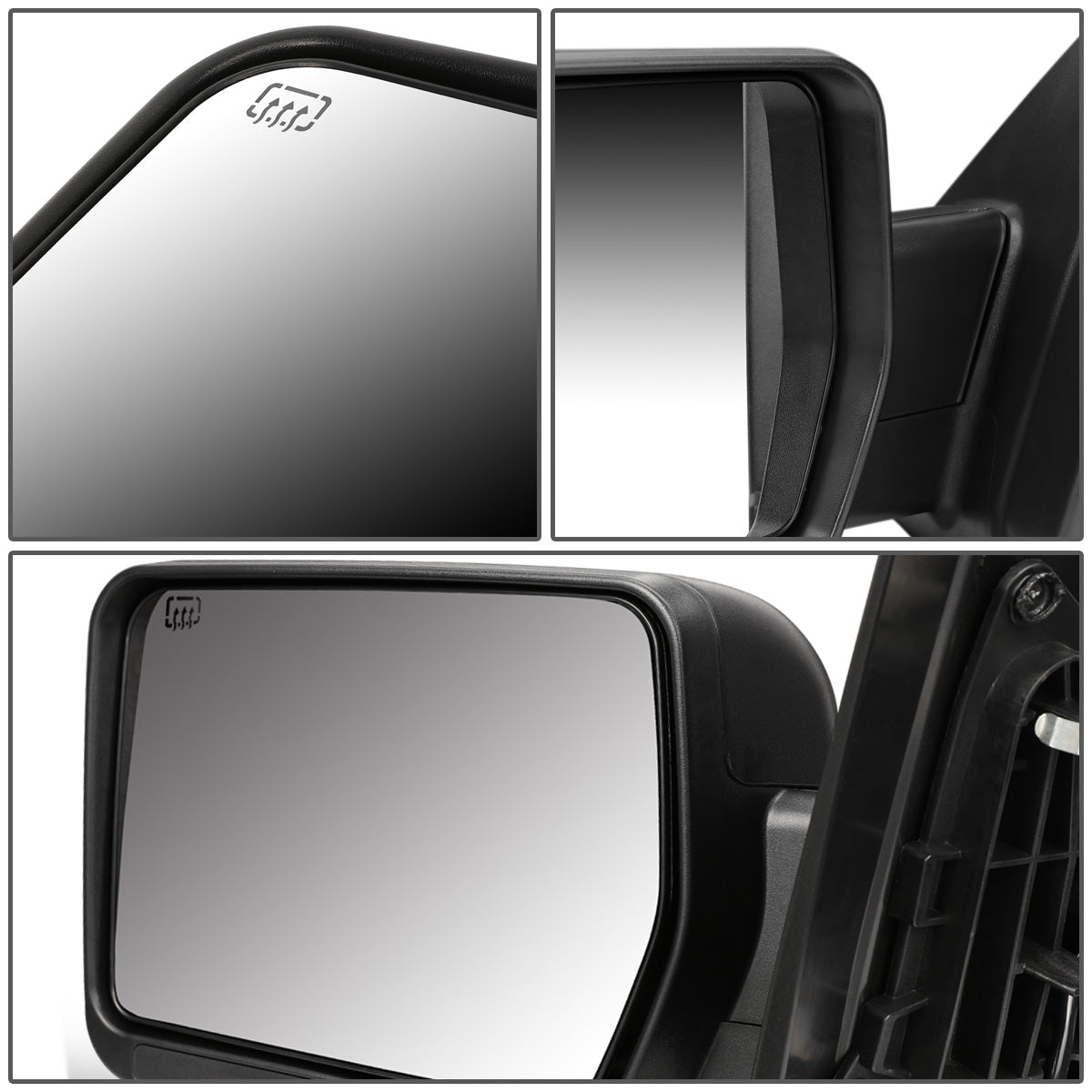 RETROVISORES EXTENDIBLES TOWING MIRROR - 04-14 FORD F-150 - LEFT - POWERED W/ HEATED W/O SIGNAL - BLACK