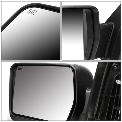 RETROVISORES EXTENDIBLES TOWING MIRROR - 04-14 FORD F-150 - LEFT - POWERED W/ HEATED W/O SIGNAL - BLACK