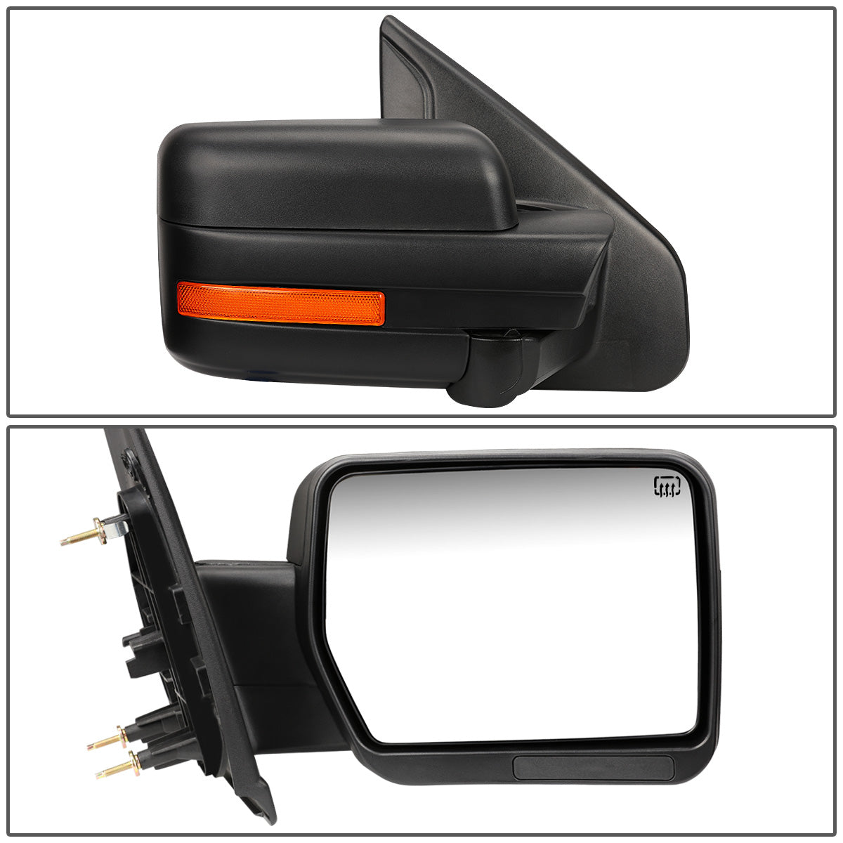 RETROVISORES EXTENDIBLES TOWING MIRROR - 04-14 FORD F-150 - RIGHT - POWERED W/ HEATED W/O SIGNAL - BLACK