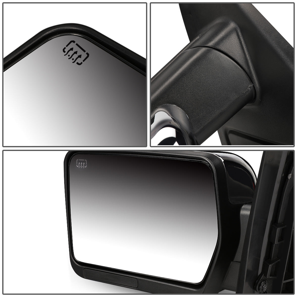 RETROVISORES EXTENDIBLES TOWING MIRROR - 04-14 FORD F-150 - LEFT - POWERED W/ HEATED W/O SIGNAL - CHROME