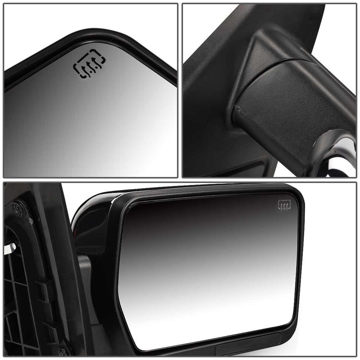 RETROVISORES EXTENDIBLES TOWING MIRROR - 04-14 FORD F-150 - RIGHT - POWERED W/ HEATED W/O SIGNAL - CHROME