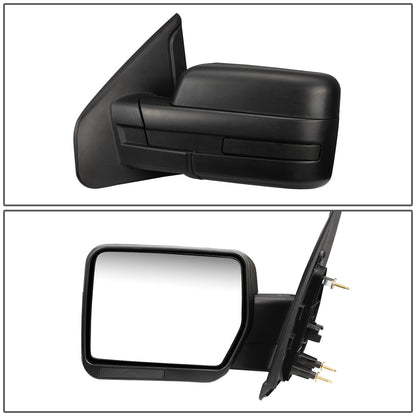 RETROVISORES EXTENDIBLES TOWING MIRROR - 04-14 FORD F-150 - LEFT - MANUAL W/O HEATED W/O SIGNAL - BLACK
