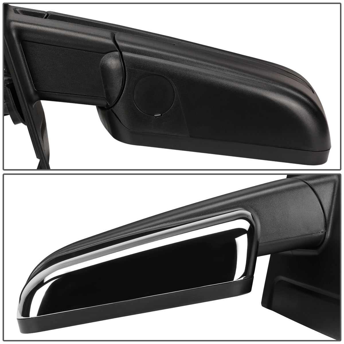 RETROVISORES EXTENDIBLES TOWING MIRROR - 04-14 FORD F-150 - LEFT - MANUAL W/O HEATED W/O SIGNAL - CHROME