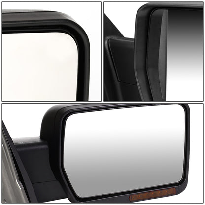 RETROVISORES EXTENDIBLES TOWING MIRROR - 04-14 FORD F-150 - RIGHT - MANUAL W/O HEATED - LED AMBER SIGNAL - BLACK