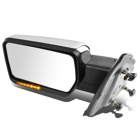 RETROVISORES EXTENDIBLES TOWING MIRROR - 04-14 FORD F-150 - LEFT - MANUAL W/O HEATED - LED AMBER SIGNAL - CHROME