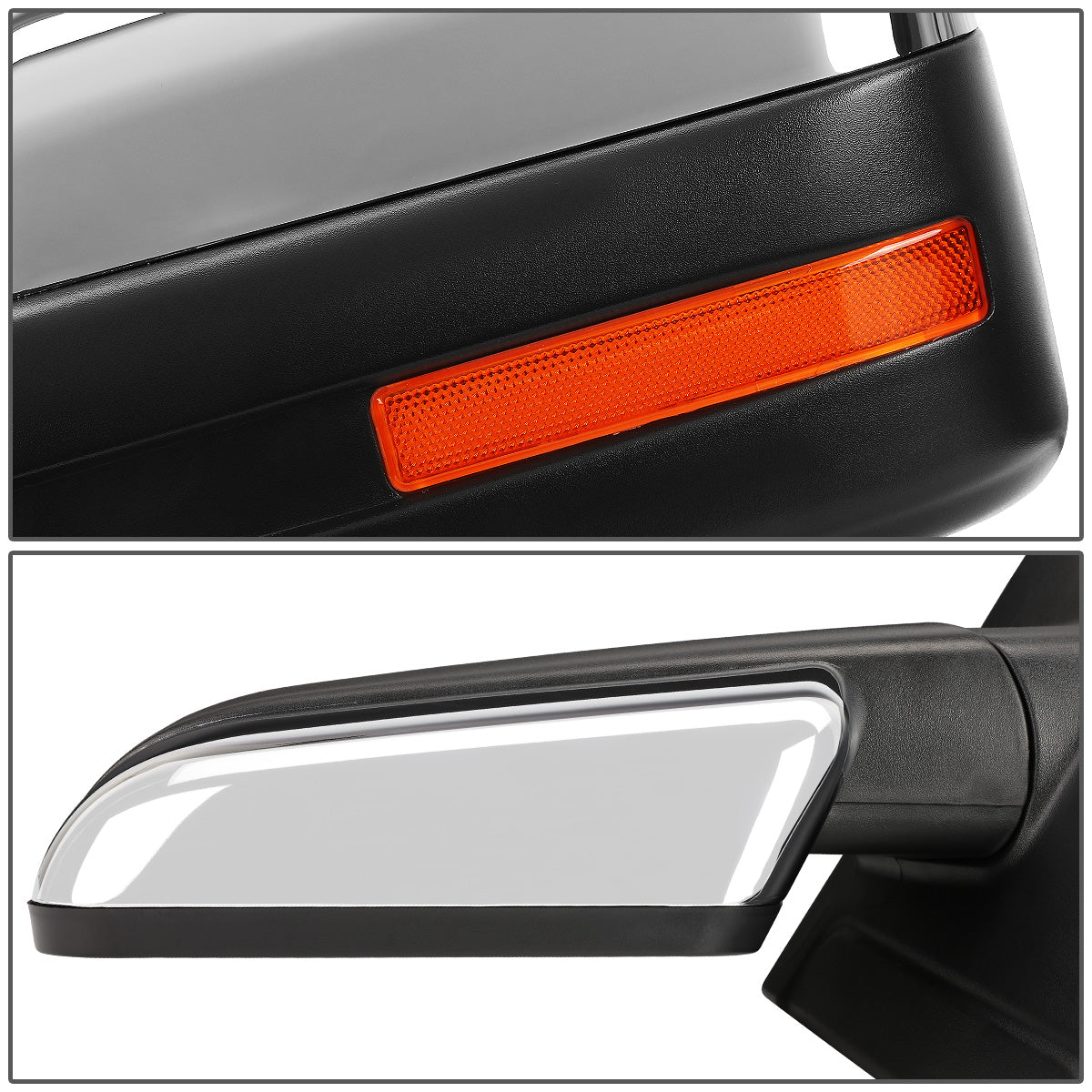 RETROVISORES EXTENDIBLES TOWING MIRROR - 04-14 FORD F-150 - LEFT - MANUAL W/O HEATED - LED AMBER SIGNAL - CHROME