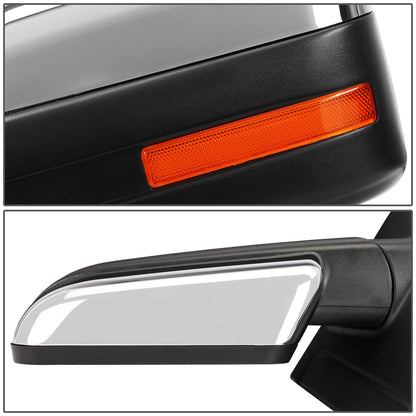 RETROVISORES EXTENDIBLES TOWING MIRROR - 04-14 FORD F-150 - LEFT - MANUAL W/O HEATED - LED AMBER SIGNAL - CHROME