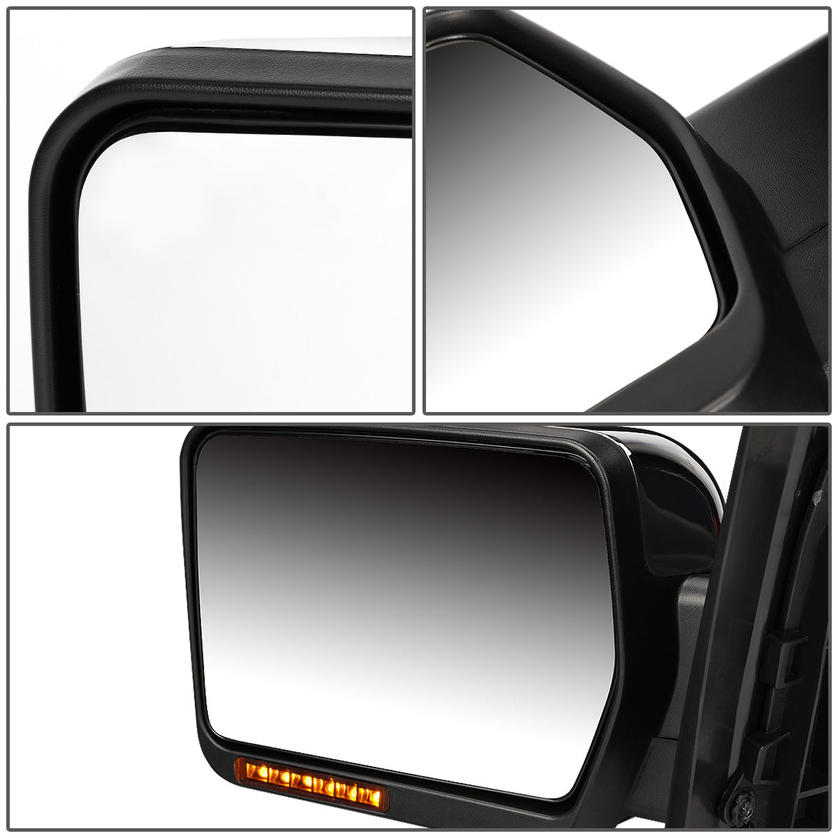 RETROVISORES EXTENDIBLES TOWING MIRROR - 04-14 FORD F-150 - LEFT - MANUAL W/O HEATED - LED AMBER SIGNAL - CHROME