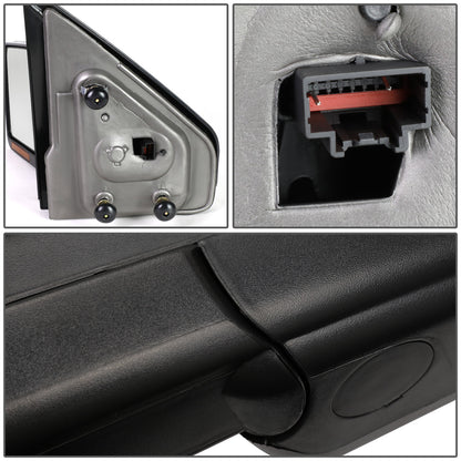 RETROVISORES EXTENDIBLES TOWING MIRROR - 04-14 FORD F-150 - LEFT - MANUAL W/O HEATED - LED AMBER SIGNAL - CHROME