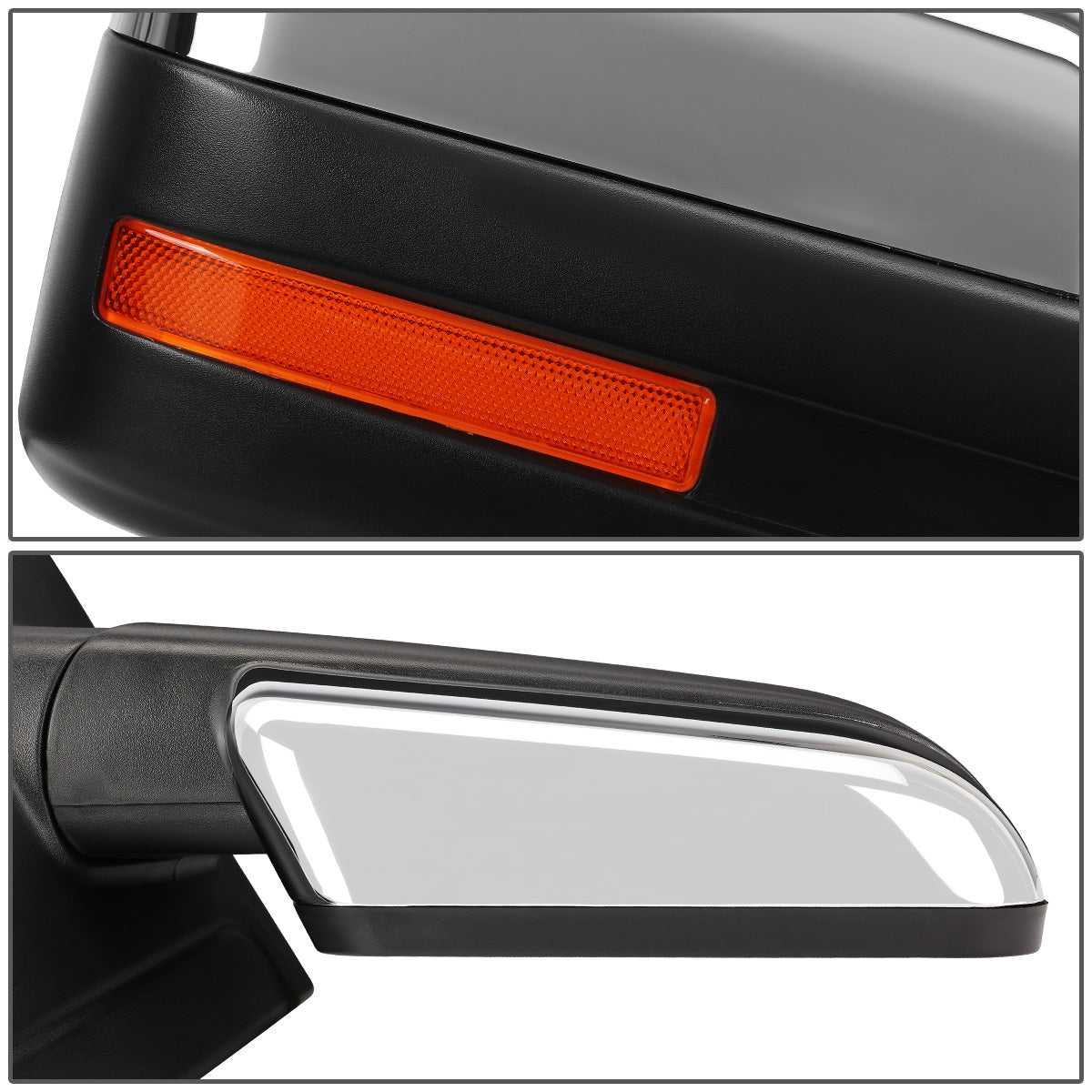 RETROVISORES EXTENDIBLES TOWING MIRROR - 04-14 FORD F-150 - RIGHT - MANUAL W/O HEATED - LED AMBER SIGNAL - CHROME