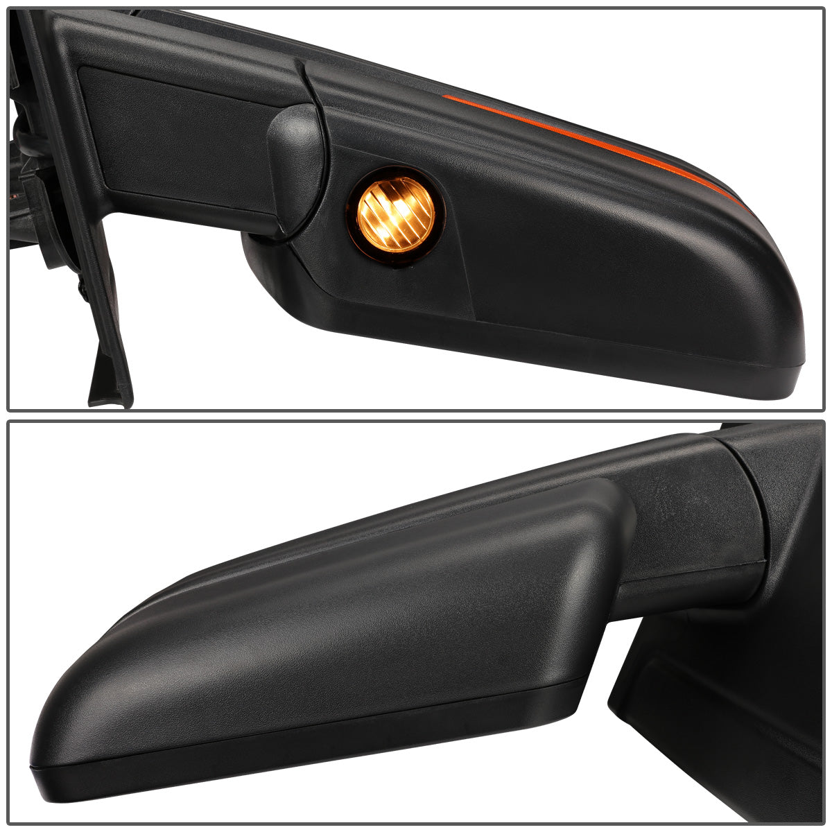 RETROVISORES EXTENDIBLES TOWING MIRROR - 04-14 FORD F-150 - LEFT - POWERED W/ HEATED - AMBER SIGNAL - BLACK