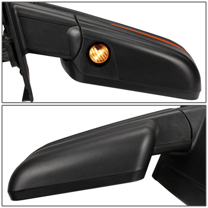 RETROVISORES EXTENDIBLES TOWING MIRROR - 04-14 FORD F-150 - LEFT - POWERED W/ HEATED - AMBER SIGNAL - BLACK